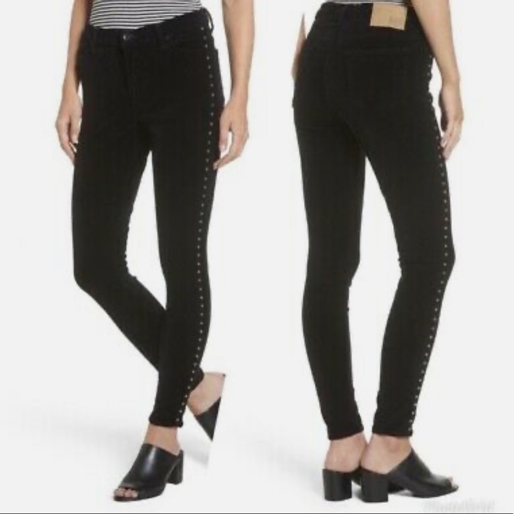 Band Of Gypsies Black And Metal Embelished Woman And Ladies Designer Jeans - Picture 2 of 6